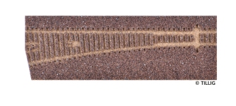 TILLIG 86342 - TT Gleisbettung Modellgleis dunkel (braun) für einfache linke Weiche (EW 3 83342 12°)